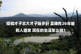 经验才子北大才子陆步轩 卖猪肉20年被别人嘲笑 现在的生活怎么样？