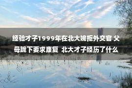 经验才子1999年在北大婉拒外交官 父母跪下要求康复  北大才子经历了什么