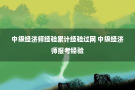 中级经济师经验累计经验过网 中级经济师报考经验