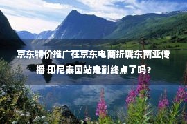 京东特价推广在京东电商折戟东南亚传播 印尼泰国站走到终点了吗？