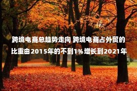 跨境电商总趋势走向 跨境电商占外贸的比重由2015年的不到1%增长到2021年的4.9% 跨境电商 外贸发展新动能（消费视窗）