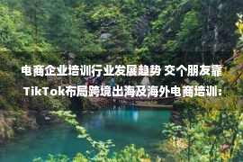 电商企业培训行业发展趋势 交个朋友靠TikTok布局跨境出海及海外电商培训：东南亚是重点之一，未来重心在美国市场