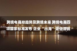 跨境电商总趋势及跨境未来 跨境电商四项国家标准发布 企业“出海”降低滞销率