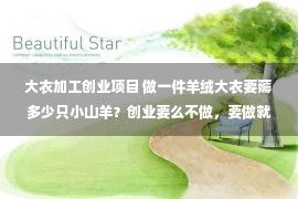 大衣加工创业项目 做一件羊绒大衣要薅多少只小山羊？创业要么不做，要做就要做高端