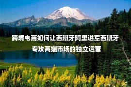 跨境电商如何让西班牙阿里进军西班牙 专攻高端市场的独立运营