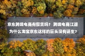 京东跨境电商有假货吗？ 跨境电商江湖 为什么淘宝京东这样的巨头没有诞生？