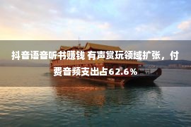 抖音语音听书赚钱 有声赏玩领域扩张，付费音频支出占62.6%