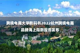 跨境电商大学教科书2022杭州跨境电商品牌海上指数报告发布