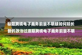 标题跨境电子商务前景不明朗如何延长新的政治过渡期跨境电子商务前景不明朗