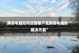 跨境电商如何运营客户是跨境电商的“解决方案”