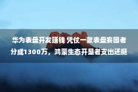 华为表盘开发赚钱 凭仗一款表盘妄图者分成1300万，鸿蒙生态开垦者支出还挺高