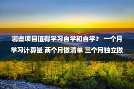 哪些项目值得学习自学和自学？ 一个月学习计算量 两个月做清单 三个月独立做项目！