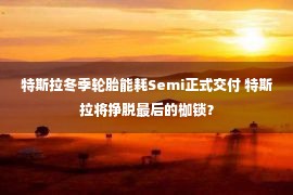 特斯拉冬季轮胎能耗Semi正式交付 特斯拉将挣脱最后的枷锁？