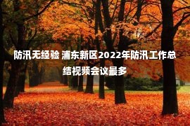 防汛无经验 浦东新区2022年防汛工作总结视频会议最多