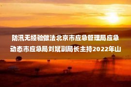 防汛无经验做法北京市应急管理局应急动态市应急局刘斌副局长主持2022年山区防汛工作经验交流视频会