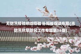 无防汛经验总结经验 补短板促进布局(市防汛抗旱防风工作专题第36期)