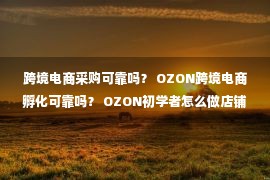 跨境电商采购可靠吗？ OZON跨境电商孵化可靠吗？ OZON初学者怎么做店铺？