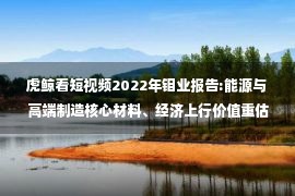 虎鲸看短视频2022年钼业报告:能源与高端制造核心材料、经济上行价值重估