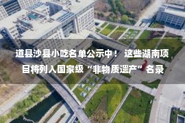 道县沙县小吃名单公示中！ 这些湖南项目将列入国家级“非物质遗产”名录