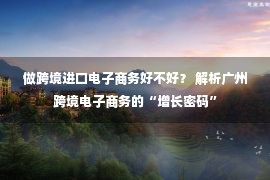 做跨境进口电子商务好不好？ 解析广州跨境电子商务的“增长密码”