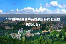 132团购社区团购商城系统开发 社区团购怎么办？