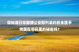 你知道日常脚镣公安部列装的新金属手铐藏在号码里的秘密吗？