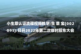 小生意认证流程视频教学:生 意 宝(002095):召开2022年第二次临时股东大会的通知