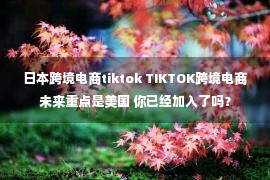 日本跨境电商tiktok TIKTOK跨境电商未来重点是美国 你已经加入了吗？