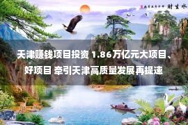 天津赚钱项目投资 1.86万亿元大项目、好项目 牵引天津高质量发展再提速