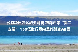 公益项目怎么融资赚钱 旭辉迎来“第二支箭” 150亿发行意向里的融资AB面