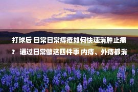 打球后 日常日常痔疮如何快速消肿止痛？ 通过日常做这四件事 内痔、外痔都消失了！