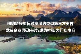 团购链接如何改变团购类型第三方支付龙头企业 移动卡片:逆势扩张 为门店电商业务打造第二增长极