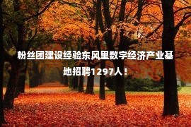 粉丝团建设经验东风里数字经济产业基地招聘1297人！