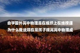 自学国外高中物理是在组织上在线授课 为什么我说现在是孩子提高高中物理成绩的好时机？