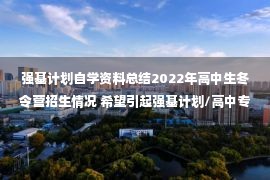 强基计划自学资料总结2022年高中生冬令营招生情况 希望引起强基计划/高中专业的关注