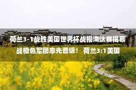 荷兰3-1战胜美国世界杯战报淘汰赛揭幕战橙色军团率先晋级！ 荷兰3:1美国