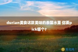 durian美食这款美味的泰国水果 你要pick哪个？