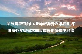 字节跨境电商hc亚马逊海外购李岩川:中国海外买家需求同步增长的跨境电商潜力依然存在