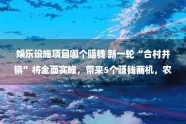 娱乐设施项目哪个赚钱 新一轮“合村并镇”将全面实施，带来5个赚钱商机，农民别错过！