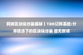 阿姨区块链诈骗揭秘丨TBK记账系统:分享经济下的区块链诈骗 撒无数谎