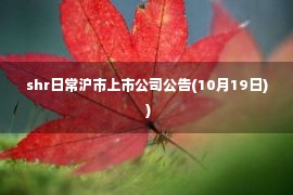 shr日常沪市上市公司公告(10月19日) )