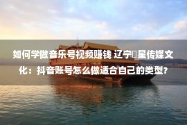 如何学做音乐号视频赚钱 辽宁熤星传媒文化：抖音账号怎么做适合自己的类型？