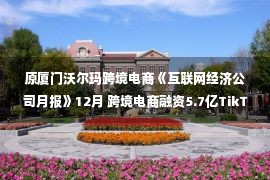 原厦门沃尔玛跨境电商《互联网经济公司月报》12月 跨境电商融资5.7亿TikTok电商全面开业入驻