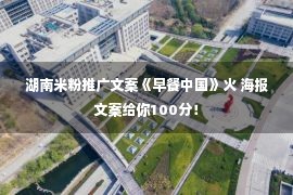 湖南米粉推广文案《早餐中国》火 海报文案给你100分！