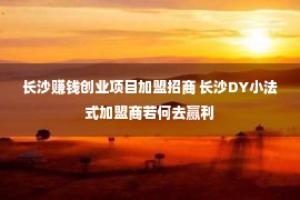 长沙赚钱创业项目加盟招商 长沙DY小法式加盟商若何去赢利