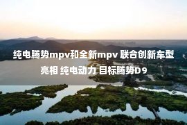 纯电腾势mpv和全新mpv 联合创新车型亮相 纯电动力 目标腾势D9