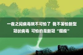 一夜之间病毒就不可怕了  我不害怕新型冠状病毒  可怕的是新冠“瘟疫”