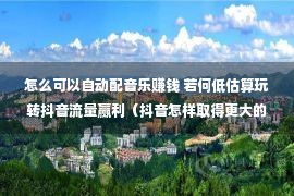 怎么可以自动配音乐赚钱 若何低估算玩转抖音流量赢利（抖音怎样取得更大的流量）