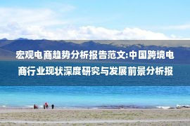 宏观电商趋势分析报告范文:中国跨境电商行业现状深度研究与发展前景分析报告