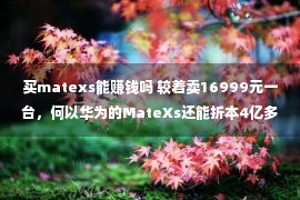 买matexs能赚钱吗 较着卖16999元一台，何以华为的MateXs还能折本4亿多？